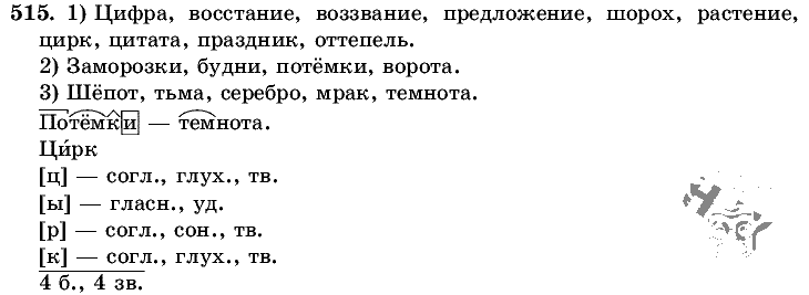 Русский язык, 5 класс, Т.А. Ладыженская, М.Т. Баранов, 2008 - 2015, задание: 515