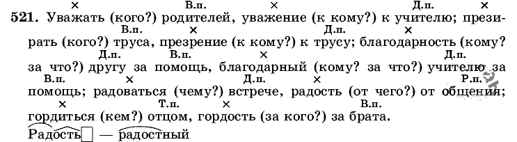 Русский язык, 5 класс, Т.А. Ладыженская, М.Т. Баранов, 2008 - 2015, задание: 521