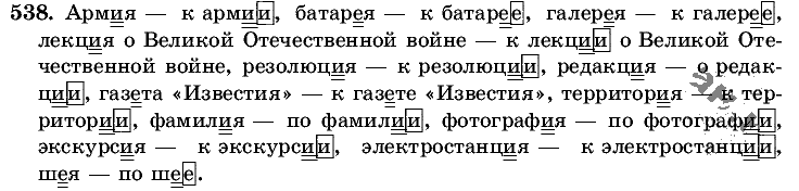 Русский язык, 5 класс, Т.А. Ладыженская, М.Т. Баранов, 2008 - 2015, задание: 538