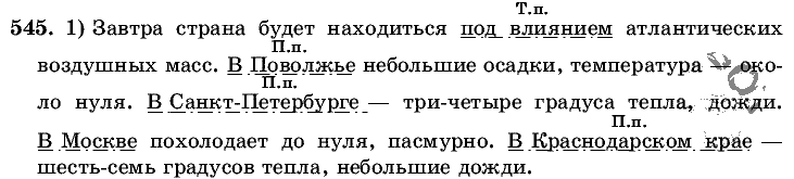 Русский язык, 5 класс, Т.А. Ладыженская, М.Т. Баранов, 2008 - 2015, задание: 545