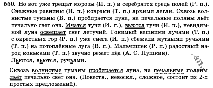 Русский язык, 5 класс, Т.А. Ладыженская, М.Т. Баранов, 2008 - 2015, задание: 550