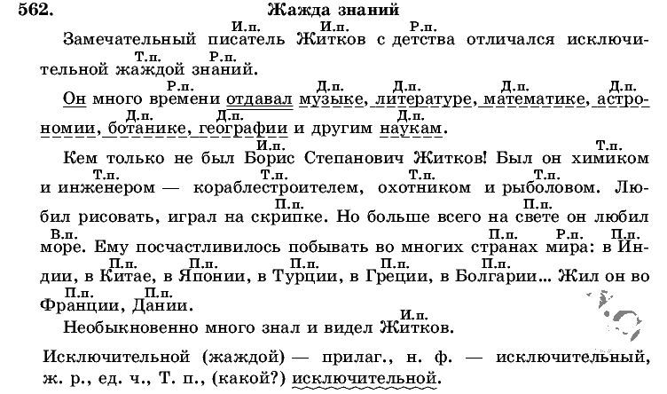 Русский язык, 5 класс, Т.А. Ладыженская, М.Т. Баранов, 2008 - 2015, задание: 562
