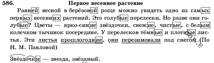 Русский язык, 5 класс, Т.А. Ладыженская, М.Т. Баранов, 2008 - 2015, задание: 586