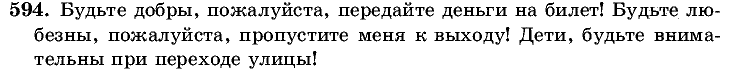 Русский язык, 5 класс, Т.А. Ладыженская, М.Т. Баранов, 2008 - 2015, задание: 594