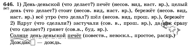 Русский язык, 5 класс, Т.А. Ладыженская, М.Т. Баранов, 2008 - 2015, задание: 646