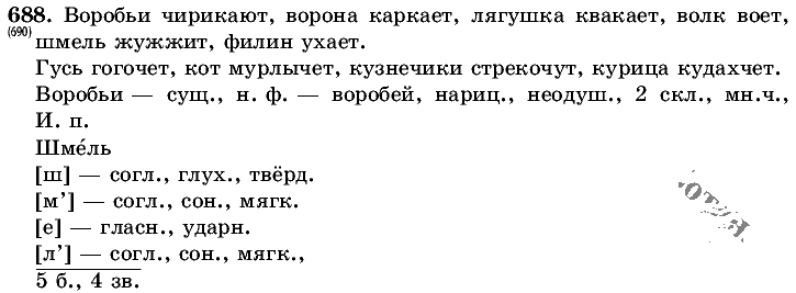 Русский язык, 5 класс, Т.А. Ладыженская, М.Т. Баранов, 2008 - 2015, задание: 688