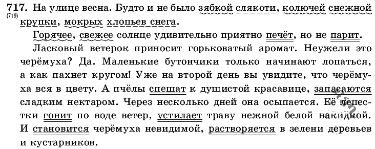 Русский язык, 5 класс, Т.А. Ладыженская, М.Т. Баранов, 2008 - 2015, задание: 717
