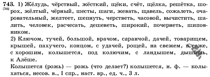Русский язык, 5 класс, Т.А. Ладыженская, М.Т. Баранов, 2008 - 2015, задание: 743