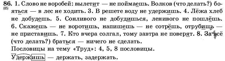 Русский язык, 5 класс, Т.А. Ладыженская, М.Т. Баранов, 2008 - 2015, задание: 86