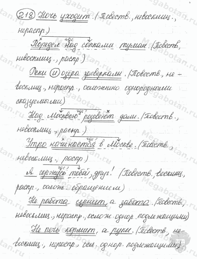 Старое издание, 5 класс, Ладыженская, 2000, задание: 218