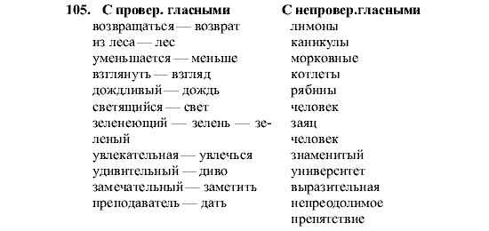 Русский язык, 5 класс, М.М. Разумовская, 2001, задание: 105