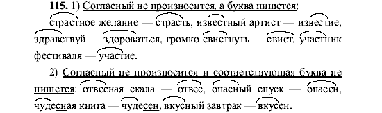 Русский язык, 5 класс, М.М. Разумовская, 2001, задание: 115