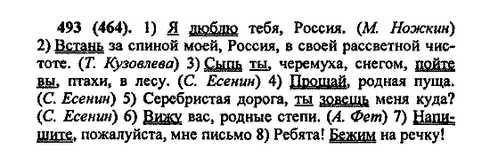 Русский язык, 5 класс, М.М. Разумовская, 2004 / 2009, задание: 493 (464)