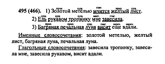 Русский язык, 5 класс, М.М. Разумовская, 2004 / 2009, задание: 495 (466)