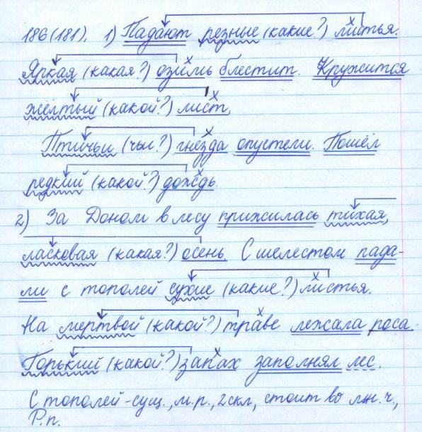 Русский язык, 5 класс, Баранов, Ладыженская, 2012 / 2015, задание: 186 (181)