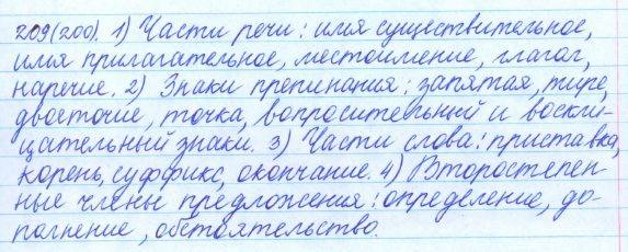 Русский язык, 5 класс, Баранов, Ладыженская, 2012 / 2015, задание: 209 (200)