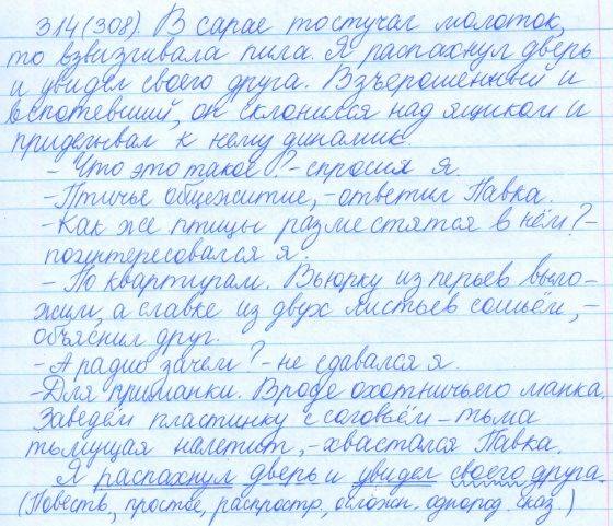 Русский язык, 5 класс, Баранов, Ладыженская, 2012 / 2015, задание: 314 (308)