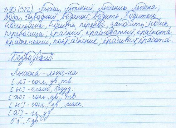 Русский язык, 5 класс, Баранов, Ладыженская, 2012 / 2015, задание: 393 (382)