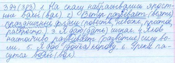 Русский язык, 5 класс, Баранов, Ладыженская, 2012 / 2015, задание: 394 (383)