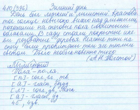 Русский язык, 5 класс, Баранов, Ладыженская, 2012 / 2015, задание: 410 (396)