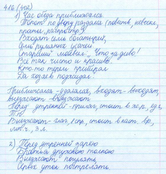 Русский язык, 5 класс, Баранов, Ладыженская, 2012 / 2015, задание: 416 (402)
