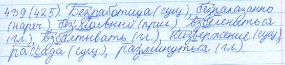 Русский язык, 5 класс, Баранов, Ладыженская, 2012 / 2015, задание: 439 (425)
