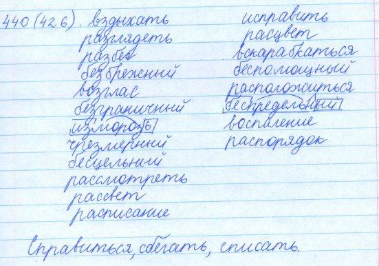 Русский язык, 5 класс, Баранов, Ладыженская, 2012 / 2015, задание: 440 (426)