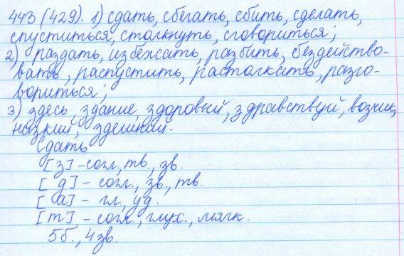 Русский язык, 5 класс, Баранов, Ладыженская, 2012 / 2015, задание: 443 (429)
