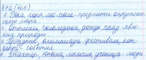 Русский язык, 5 класс, Баранов, Ладыженская, 2012 / 2015, задание: 472 (465)