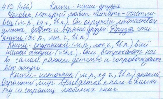 Русский язык, 5 класс, Баранов, Ладыженская, 2012 / 2015, задание: 473 (466)