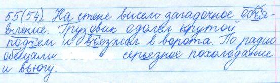 Русский язык, 5 класс, Баранов, Ладыженская, 2012 / 2015, задание: 55 (54)
