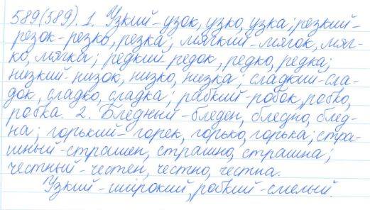 Русский язык, 5 класс, Баранов, Ладыженская, 2012 / 2015, задание: 589 (589)