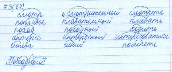 Русский язык, 5 класс, Баранов, Ладыженская, 2012 / 2015, задание: 73 (67)