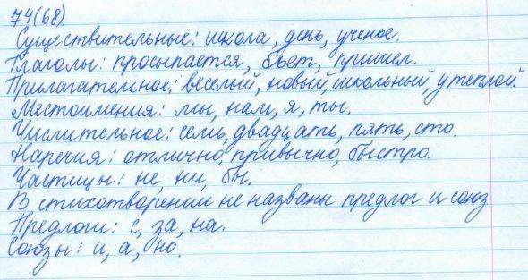Русский язык, 5 класс, Баранов, Ладыженская, 2012 / 2015, задание: 74 (68)