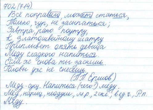 Русский язык, 5 класс, Баранов, Ладыженская, 2012 / 2015, задание: 702 (714)