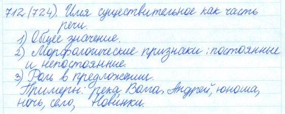 Русский язык, 5 класс, Баранов, Ладыженская, 2012 / 2015, задание: 712 (724)