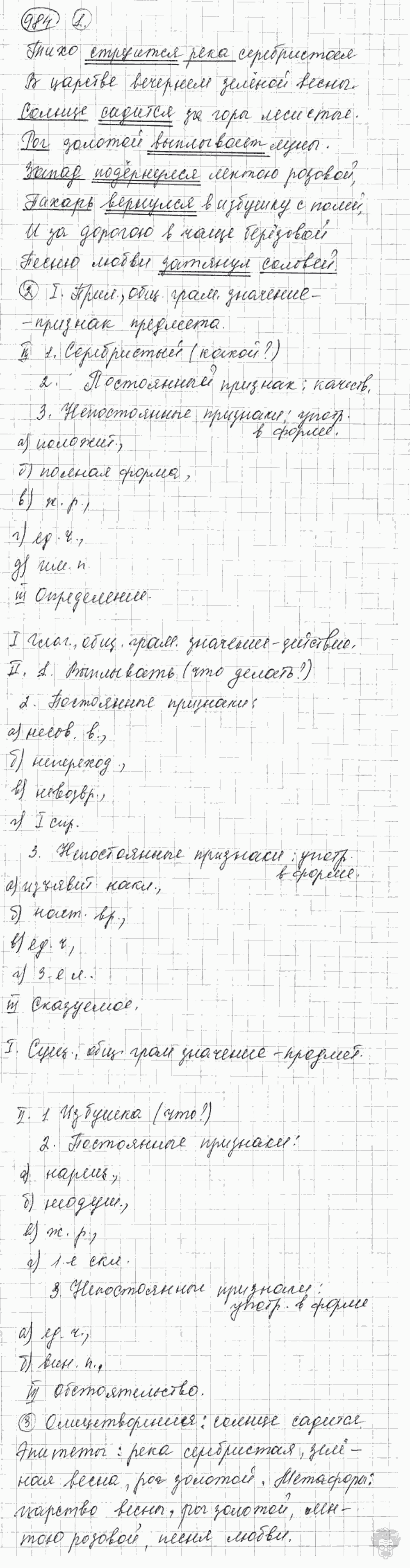 Русский язык, 5 класс, Львова С.И., Львов В.В, 2012 - 2013 -2015, задача: 984