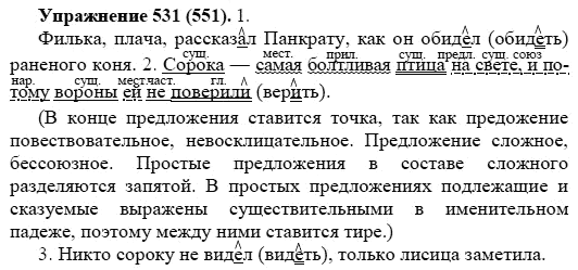 Практика, 5 класс, А.Ю. Купалова, 2007-2010, задание: 531(551)