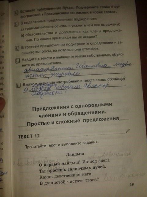 Комплексный анализ текста. Рабочая тетрадь, 5 класс, Е.А. Влодавская, 2015 - 2016, задание: стр.19