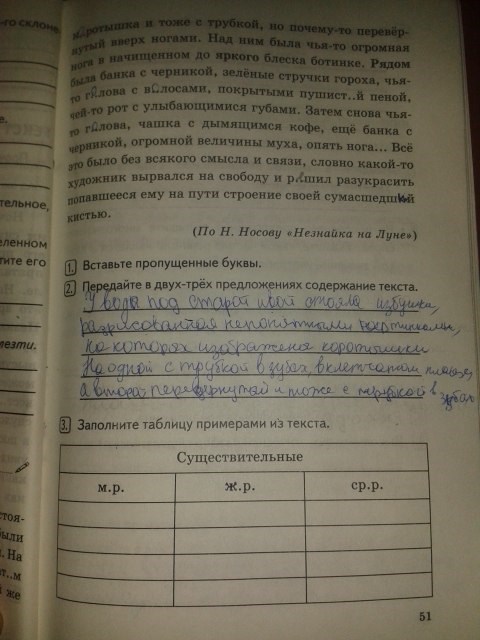 Комплексный анализ текста. Рабочая тетрадь, 5 класс, Е.А. Влодавская, 2015 - 2016, задание: стр.51