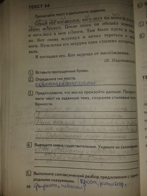 Комплексный анализ текста. Рабочая тетрадь, 5 класс, Е.А. Влодавская, 2015 - 2016, задание: стр.58