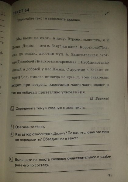 Комплексный анализ текста. Рабочая тетрадь, 5 класс, Е.А. Влодавская, 2015 - 2016, задание: стр.91