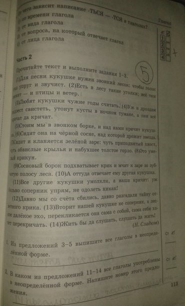 Рабочая тетрадь. Тесты, 5 класс, Т.А. Ладыженской, Е.П. Черногрудова, 2014, задание: стр.113