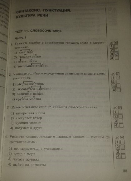 Рабочая тетрадь. Тесты, 5 класс, Т.А. Ладыженской, Е.П. Черногрудова, 2014, задание: стр.33