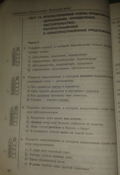 Рабочая тетрадь. Тесты, 5 класс, Т.А. Ладыженской, Е.П. Черногрудова, 2014, задание: стр.40