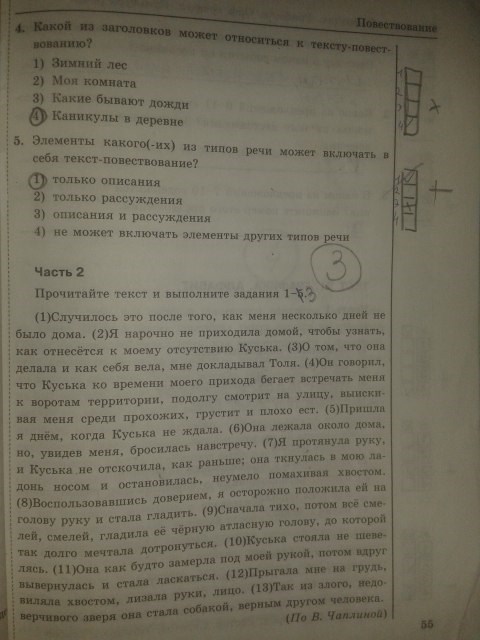 Рабочая тетрадь. Тесты, 5 класс, Т.А. Ладыженской, Е.П. Черногрудова, 2014, задание: стр.55