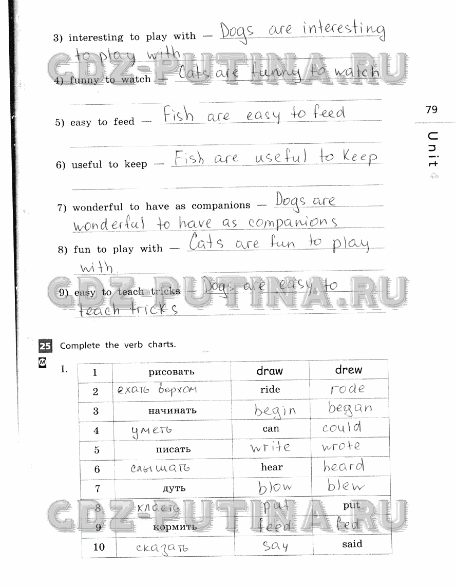 Рабочая тетрадь, 5 класс, Афанасьева, Михеева, Баранова, 2013 - 2015, задание: 79