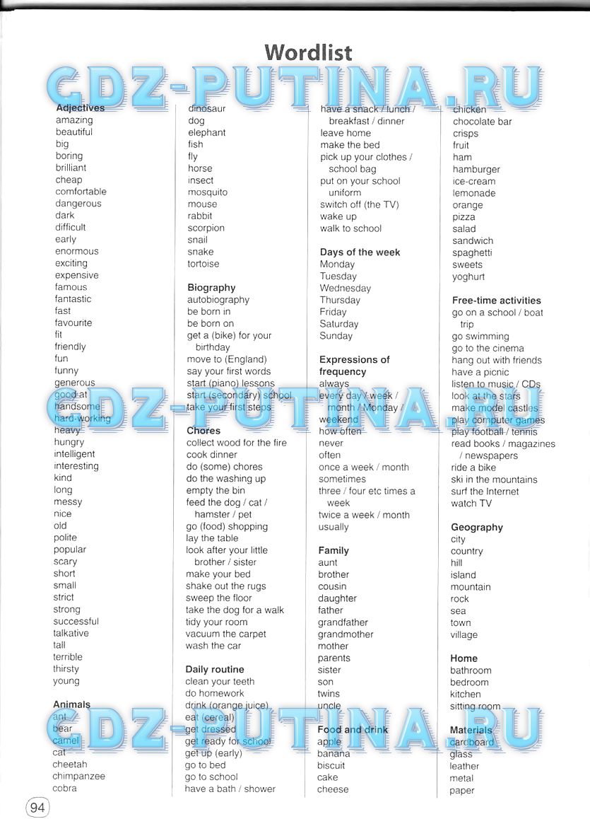 Рабочая тетрадь, 5 класс, Комарова, 2014, задание: 94