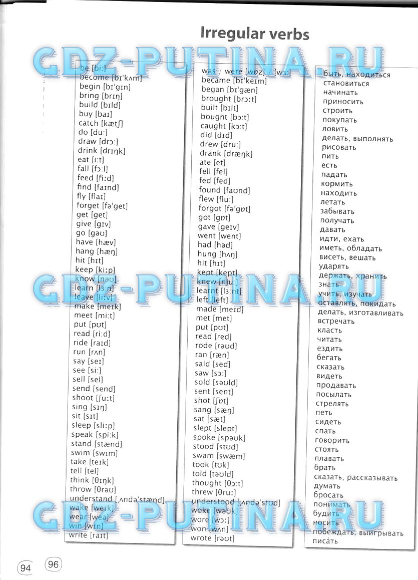 Рабочая тетрадь, 5 класс, Комарова, 2014, задание: 96