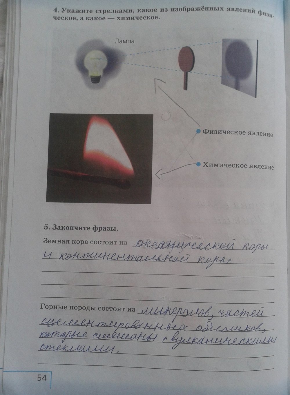 Рабочая тетрадь: Природоведение, 5 класс, Плешаков, Сонин, 2011, задача: стр. 54